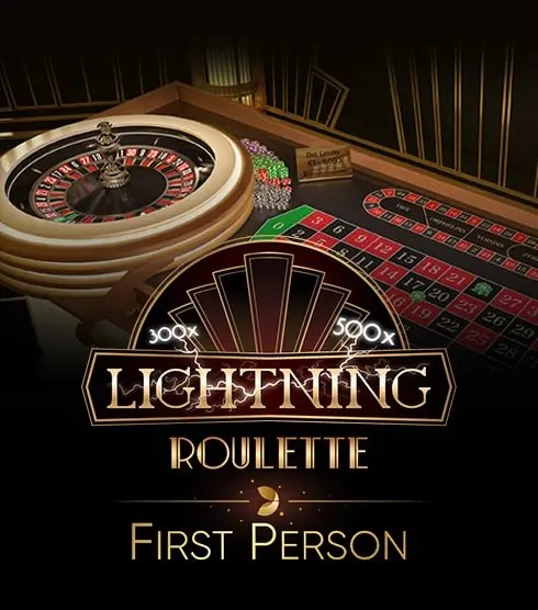 First Person Lightning Roulette slot logo by Evolution at National Casino