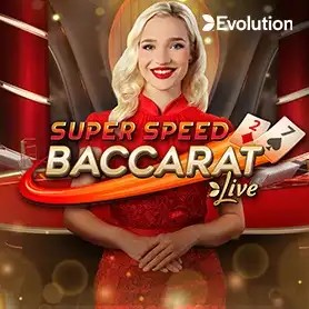 Super Speed Baccarat online game logo by Evolution on nationalcasino-gr.com.gr
